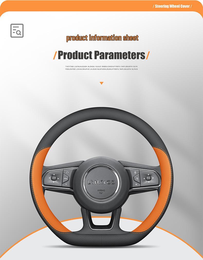 Ultra-Thin Genuine Leather Steering Wheel Cover for Lynk & Co 900 03 06 08EM-P 01Z20 07 0905