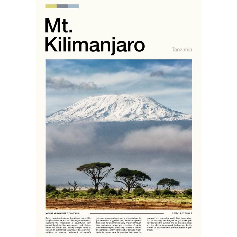 Mountains rivers City Forest Mount Everest Mount Kilimanjaro Poster Print Canvas Painting WallArt Picture Living Room Home Decor