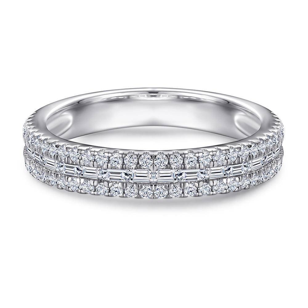 S925 Sterling Silver Ring Ladder Zircon Combination Ring Set