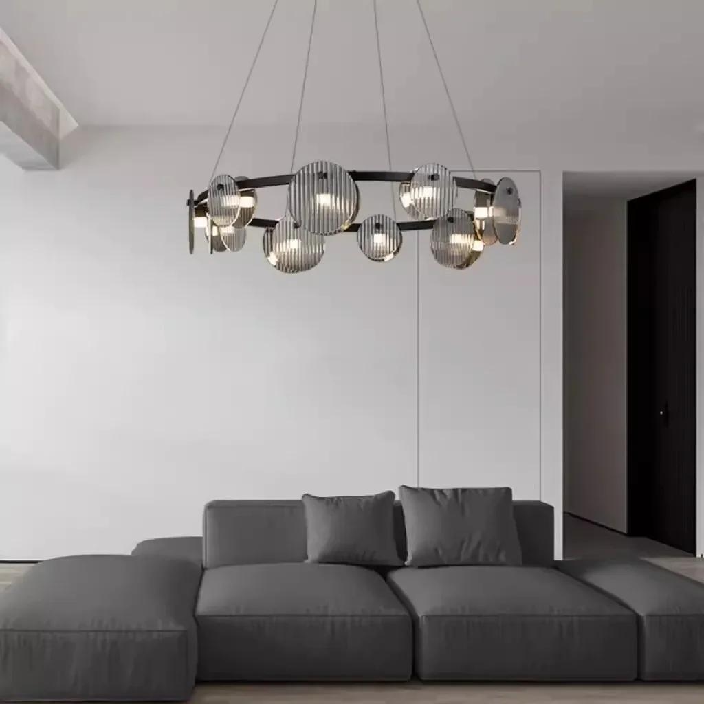 Modern LED Pendant Lights Home Decor Glass Chandelier Minimalist Hanglamp Kitchen Bedroom Hotel Living Room Nordic Pendant Lamp