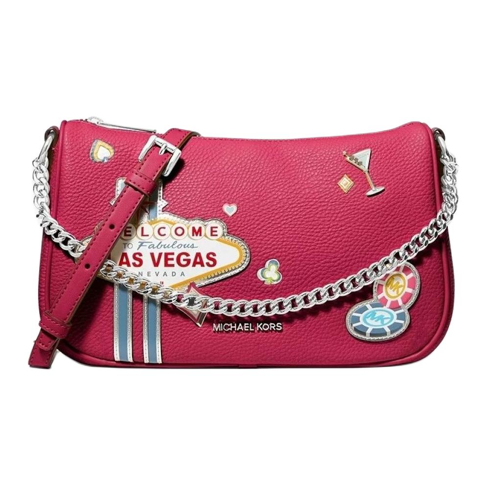

Michael Kors MK Carmela Silver Chain Design PU Crossbody Bag Medium Pink Women Bags 35F5S1QC6V-2699 Basic Set (Bag+Dust Bag)