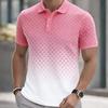Modern Diamond Grid Polo Shirt Men Gradient Halftone Graphic Short Sleeve Tops Summer Fit Casual Male Polo New Men Clothing