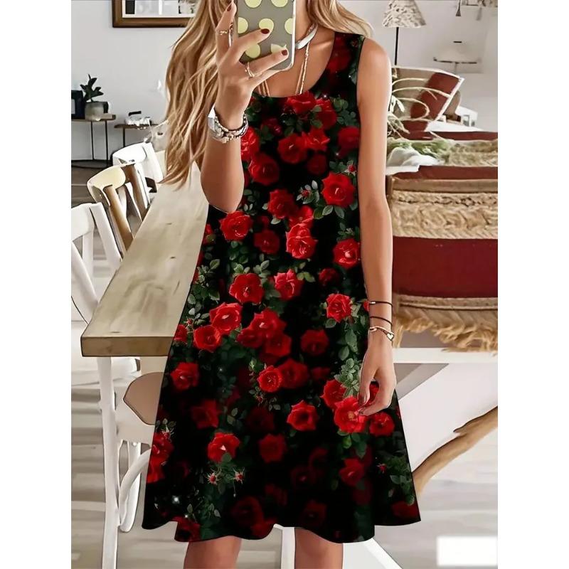 2024 Summer New Dress Plus Size Women's Leopard Print Sleeveless Vest Dress