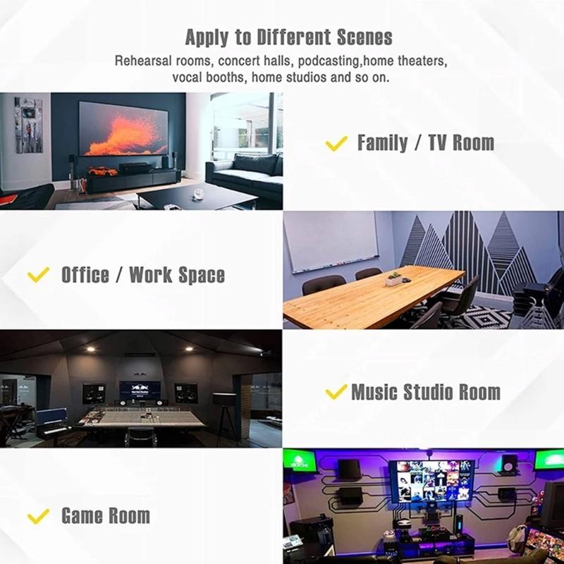 12Pieces Acoustics Foam Wall Tiles Soundproof Foam Panel Polyester Wall Panels for Quiet Study Spaces and Libraries