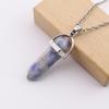 Handmade Amethyst Rose Quartz Hexagonal Pillar Pendant Necklace (N760)
