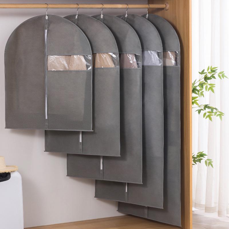 Non-Woven Dustproof Garment Cover Bag - Fully Enclosed Storage for Coats and Suits