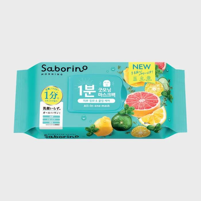Saborino Morning Facial Sheet Mask Minty Fresh 32 Pieces