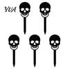 Unique Halloween Gifts for Gardeners 5Pcs Planter Stakes, Acrylic Garden Sign Outdoor Yard Lawn Backyard, Party Decor Ghost House Black Cat Silhouette