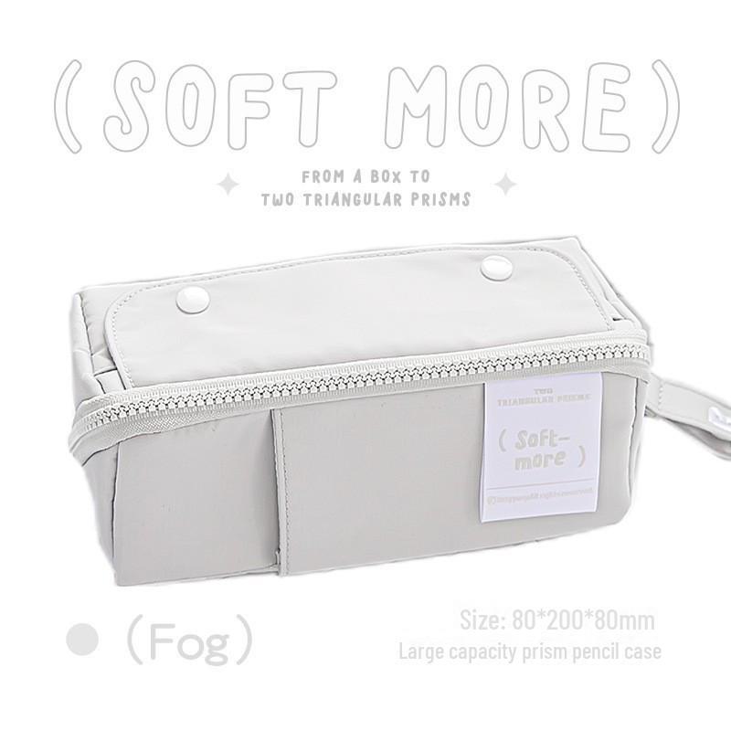 RosyPosy Korean Creative Large Capacity Prism Pencil Case - Transparent with Zipper for Students