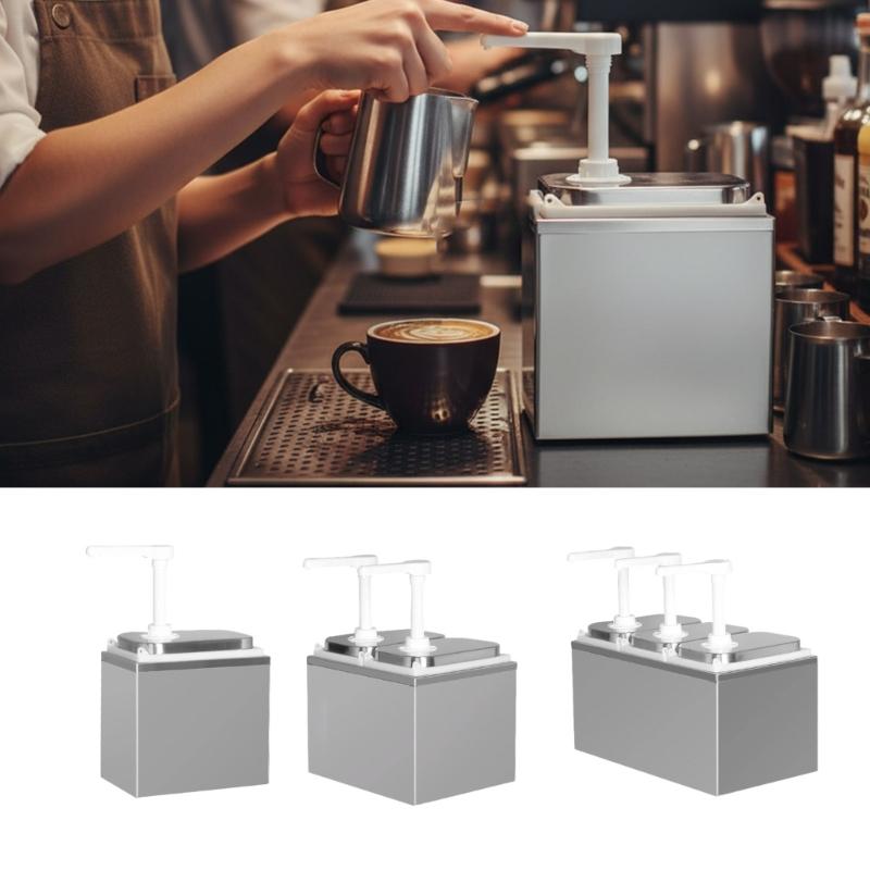 Manual Syrups Squeeze Bottle Durable Stainless Steels Sauce Dispenser Pump Large Capacity For Bar Restaurants Coffee Shop