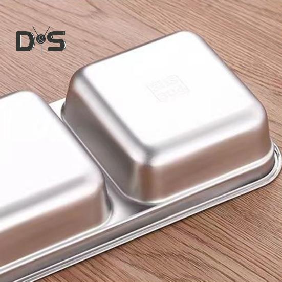 1/2-teilige Snackbox mit Doppelfach, Edelstahlbehälter, auslaufsicheres Design, spülmaschinenfest, Saucen-Dressing-Box