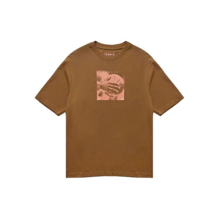 Nike T Shirts Men's Brown Crew Neck Moderate Straight Fit DV1441-385