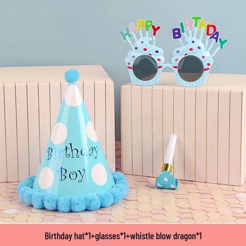 Funny Birthday Party Glasses & Baby Hats - Perfect Photo Props & Cake Decoration