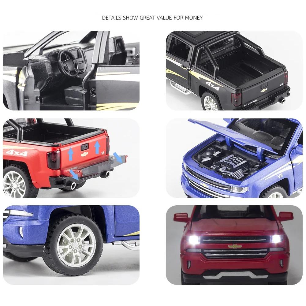 Chevrolet Silverado Pickup Truck Kids Toys 1/32 Alloy Car Model CheZhi Simulation Exquisite Diecasts Toy Vehicles Birthday Gifts