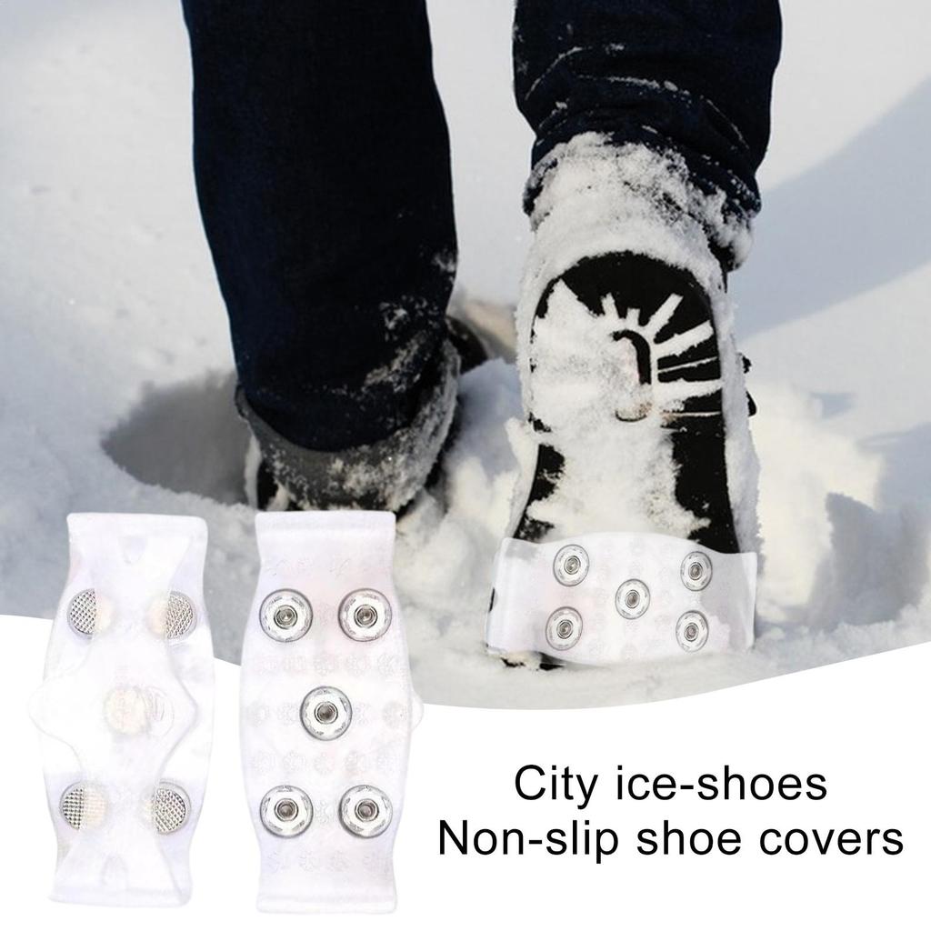 Ice Cleats Mountaineering Crampons 5-Spikes Crampons Ice Cleats Traction Snow Grips Anti Slip for Hiking Fishing Walking