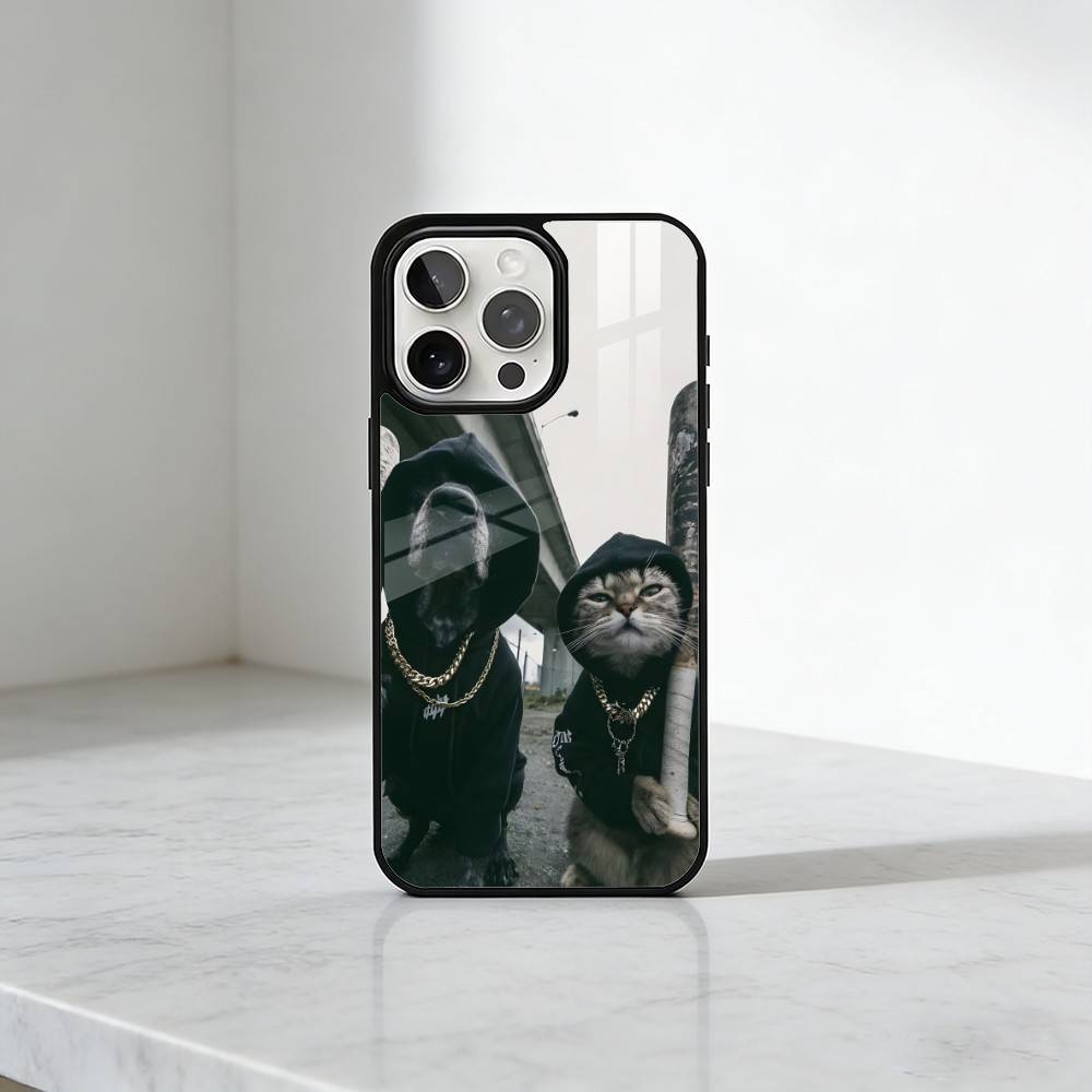 

Funny Ganster Cats Phone Case For iPhone17,16,15,14,13 Plus,Pro Max Magnetic For Magsafe Wireless Charging iPhone15PROMAX