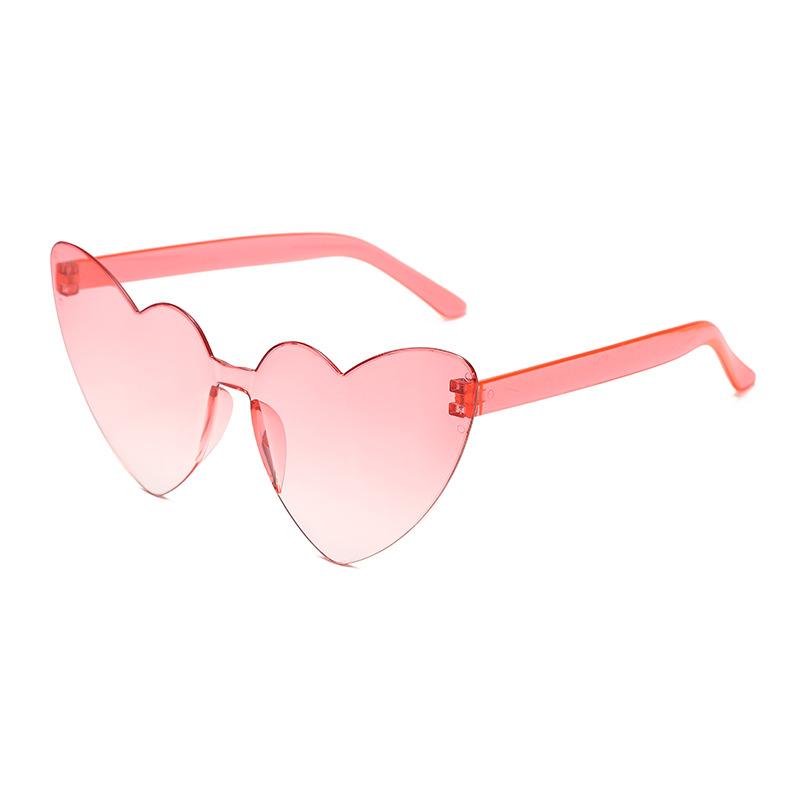 Thin peach heart sunglasses love sunglasses jelly color rimless heart type one-piece glasses candy color eyes