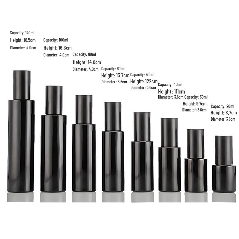

30ml Matte Black Glass Skincare Bottle - Light-Proof, Empty for Toner or Lotion.