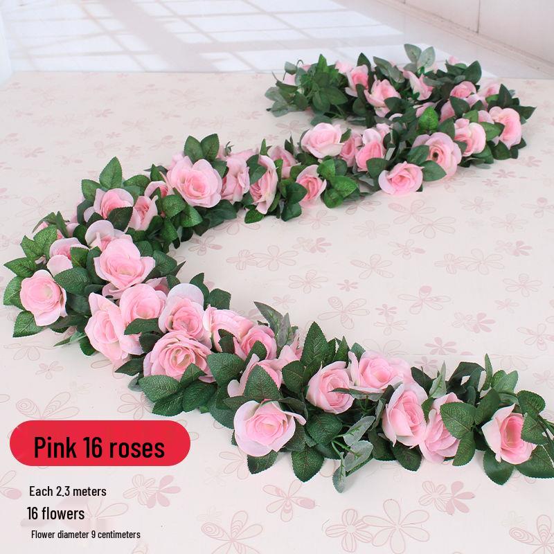 Artificial Rose Flower Vine for Balcony, Staircase, and Railings Decoration