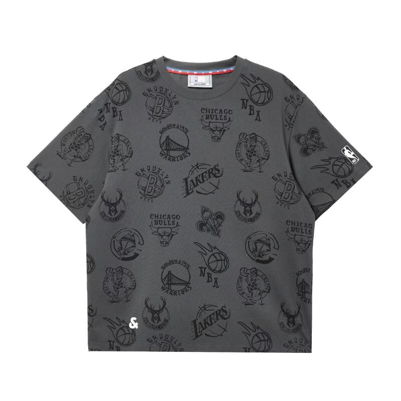 Jack & Jones Men's NBA Collaboration Logo Print Loose Fit T-Shirt