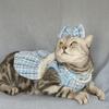 Pet Supplies Cute Puppy Plaid Dress Soft Breathable Cat Bow Pearl Coat Thin Design Dog Vest Autumn Winter