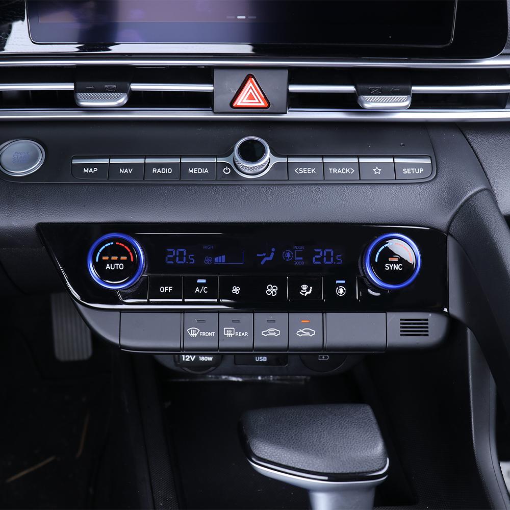 

One Pair Aluminum Red Blue Black Interior Air Conditional Konb Ring Trim Cover For Hyundai Elantra CN7 /CN7 N RHD/LHD синій
