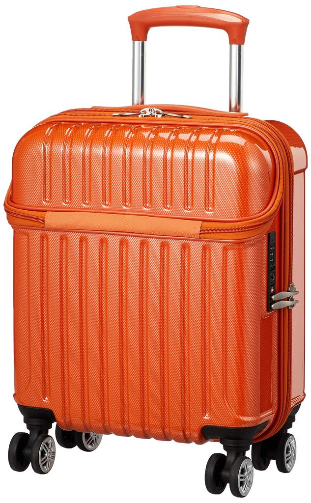 top orange carbon [Actus] Suitcase, zipper, open, carry-on, 24L, 45cm, 2.6kg,