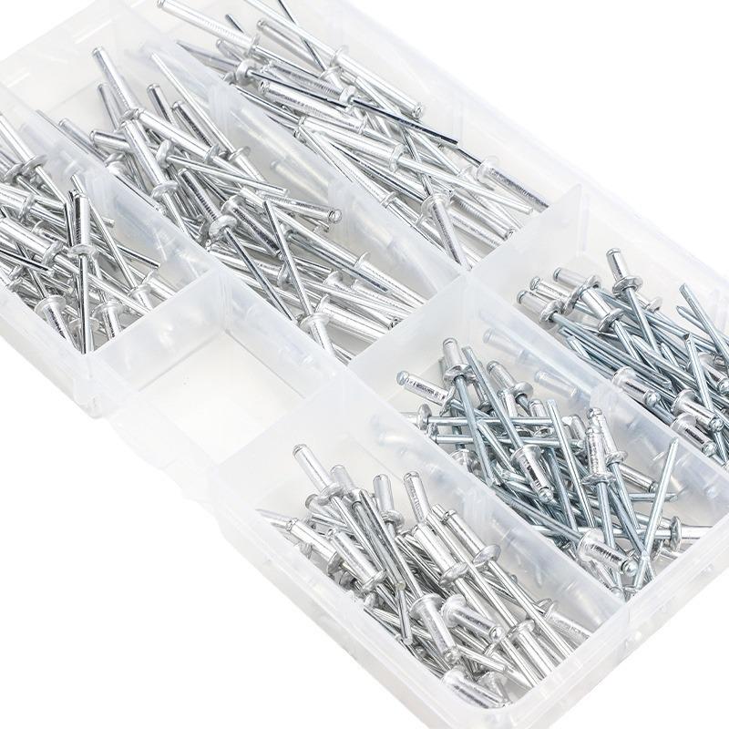 Aluminum Cap Iron Core Round Head Blind Rivet Set, M3.2/M4.8