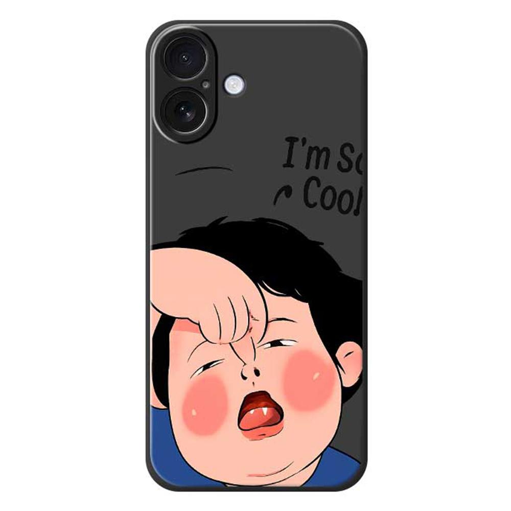For iPhone 17 Case Make Faces Kid Pattern Printing Straight Edge TPU Phone Back Cover