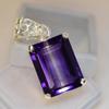 NATURAL Purple Amethyst 31 Ct CERTIFIED Emerald 925 Starling Silver Gems Pendant MY.PD-30-NS