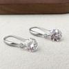 Korean-Style S925 Sterling Silver Earrings with Cubic Zirconia and Raw Stone - Simple, Fashionable, Personalized Design