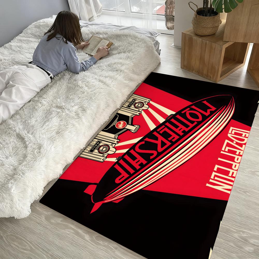 Led Zep-pelin Floor Mat Soft Thickened Absorbent Non-Slip Bedroom Living Room Door Mat Home Decor Flannel Rugs