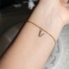 Classic Pave Zirconia A-Z Letter Bracelet Women Fashion 26 Initials Stainless Steel Chain Charm Bracelet For Women Jewelry Gift