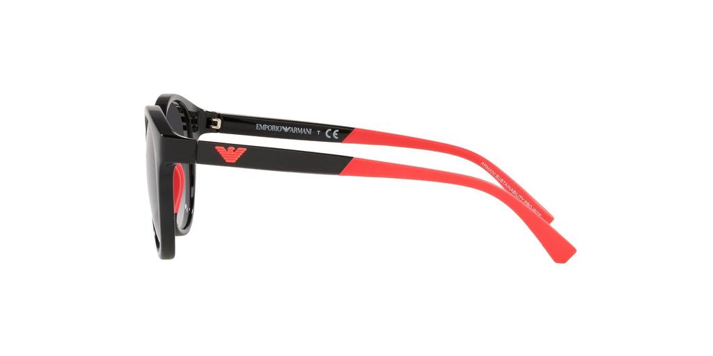 Emporio Armani EA4185F Black with Fuchsia Rubber and Light Blue Gradient Size 47 Sunglasses, Gray/Dark Lenses,