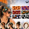 Halloween Themed Headband for Women Stretchy Party Headwear Ghost Pumpkin Spider Web Bat Print Fashion Hair Accessory
