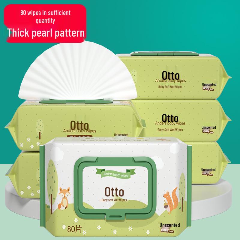 Baby Hand & Mouth Wipes - Little Yellow Duck Pearl Texture, Disposable for Children.