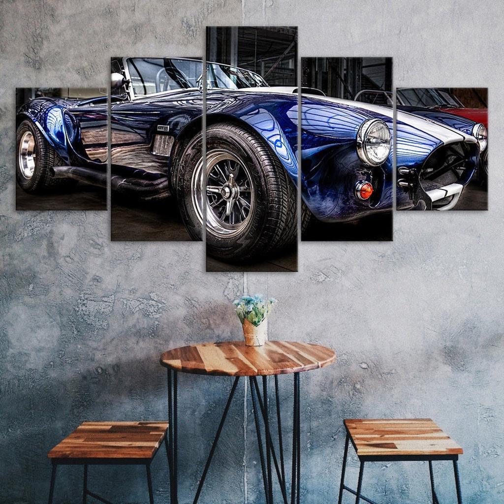Sports Car Canvas 5 Piece Five Panel Print Modern Wall Art Poster Picture Home Decor Gift For Him For Her