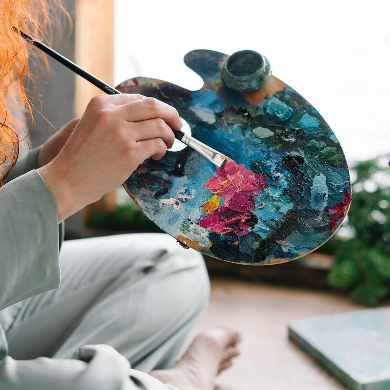 1 Pcs wood Watercolor Palette Paint Tray Plastic for DIY Craft Professional Art Painting