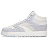 Anta Cushioning, Wear Resistant Mid Top Skateboard Shoes Women's White Blue 122218052-4