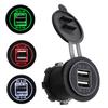 5V 2.1A doble USB-porter LED-skjerm Bilmotorsykkeltelefonladerkontaktadapter