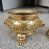 Brass Ornament Copper Ingot Treasure Bowl Incense Burner Home Decoration Aromatherapy Furnace Office Craft Gift