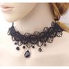 Gothic Lace Choker Necklace Women Minimalist Black Punk Collar Chain With Floral Snake Alloy Pendant