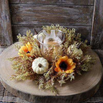 1Pc Simulation Harvest Festival Pumpkin Sunflower Candlestick Flower Aromatherapy Decorative Garland