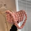 Cute Western-style Armpit Bag Women's Casual Bubble All-matching Niche Handbag Candy Color Pleated