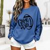 Unisex Fashion Printed Neck Long Sleeve Sweatshirt Casual Pullover