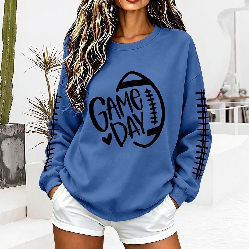 Unisex Fashion Printed Neck Long Sleeve Sweatshirt Casual Pullover