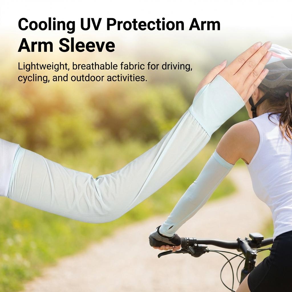 Pure Color Sun Protections Ice Sleeves For Outdoor Cycling UV Protections Arm Sleeve Breathable Cooling Summer Sports Use