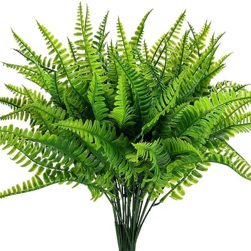 7-Branch Persian Leaf Bouquet for Hotel & Wedding Decor - Green Plant Wall Accessory