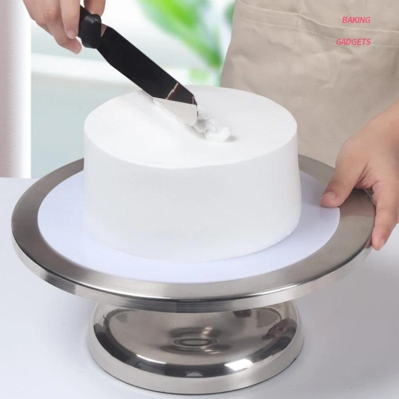 12 Inch Cream Cake Non-slip Turntable Aluminum Alloy Turntable Stainless Steel Decorating Rack Baking Tools Set Decorating Table