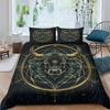 Three-Piece Science Fiction Cow Digital Printing 3D Quilt Cover Bedding Home Textile Quilt Cover